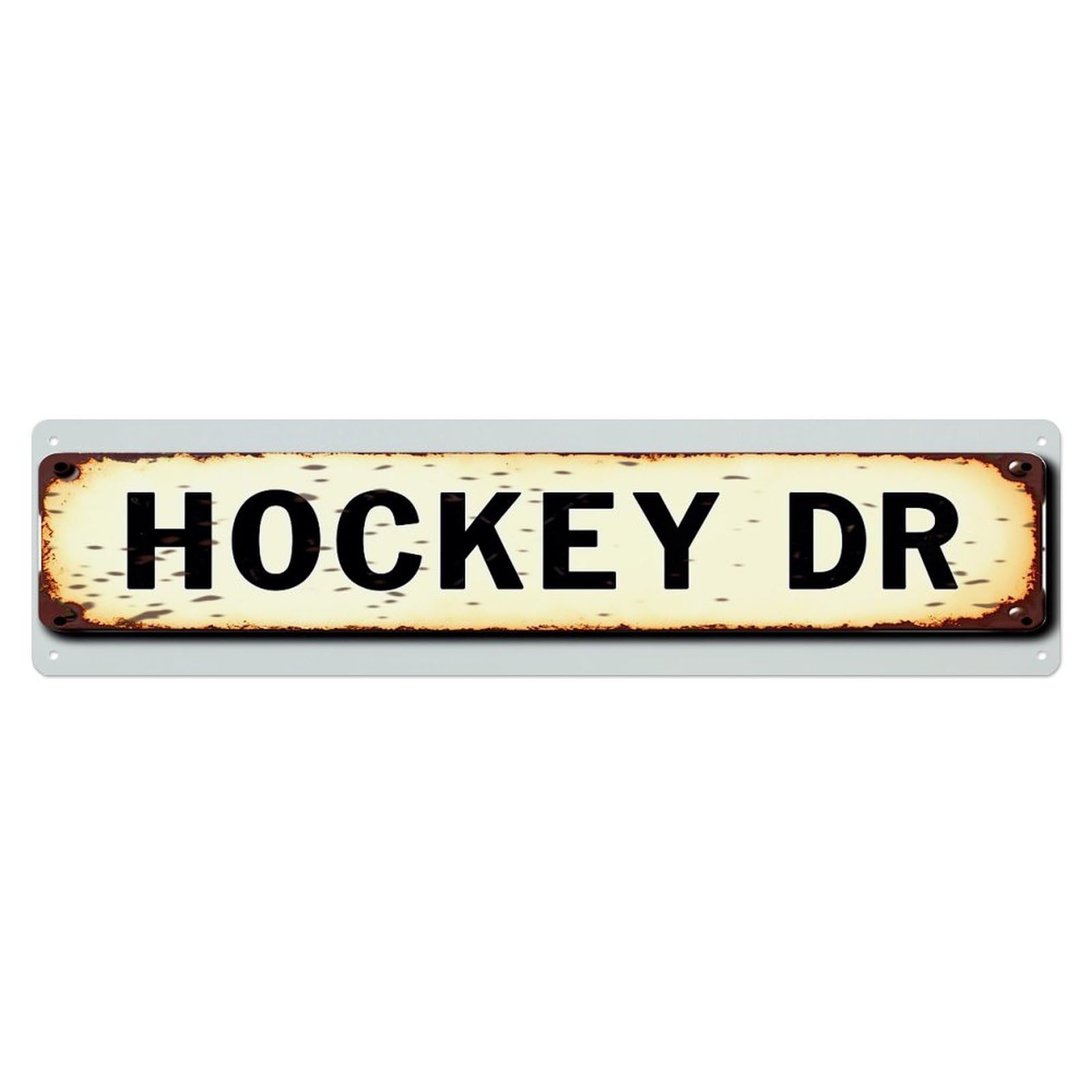 Hockey Dr Street Sign Pattern Metal Tin Sign Plaque