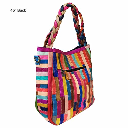 Bolso de mano de cuero genuino con diseño floral 3D para mujer miniatura 5