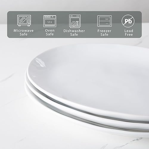 Miniatura 4 de Platos de porcelana para servir, bandejas grandes de 12 pulgadas, platos ovalados para aperitivos de postre, carneentretenimientofiesta, juego de 3,