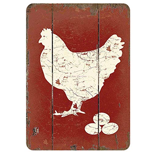 haotong11 Gallinero Shabby Metal Cartel de Chapa Granja Huevos Frescos Placa de Metal Placa del Club Pintor de Hierro Etiqueta de la Pared usada Retro Bar 20x30cm