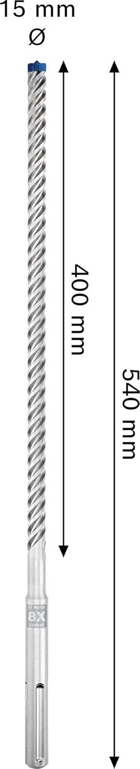 Bosch 1x Expert SDS max-8X Hammer Drill Bit (for Soft Stone, Hard Stone, Ø 15,00 mm, Professional Accessory Rotary Hammer)