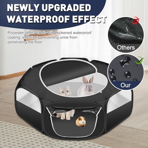 Viscoo Portable Small Animals Playpen, Waterproof Guinea Pig Playpen For Indoor, Small Pet Pop Up Playpen Outdoor For Hamster/Rabbit/Chinchilla/Chick/Ferret/Hedgehog thumb #2
