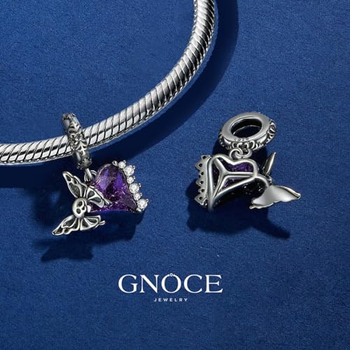Image of GNOCE Skull Charm Bead Silver Pendant Dangle Charms fit Bracelet /Necklace Jewelry Gift for Women Men