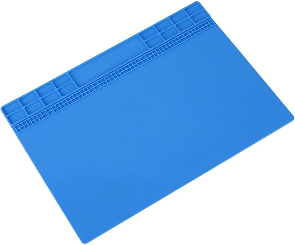 Tapete Antiestático ESD Seguro Para Eletrônicos, Tapete De Reparo De Solda De Silicone 500 ℃ Plataforma De Manutenção Resistente Ao Calor Para Telefone, Almofada, Laptop, Computador, 13,8 X 9,8(03)