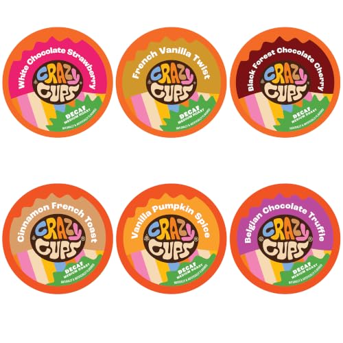 Crazy Cups Flavored Decaf Coffee Variety Pack, Hot...