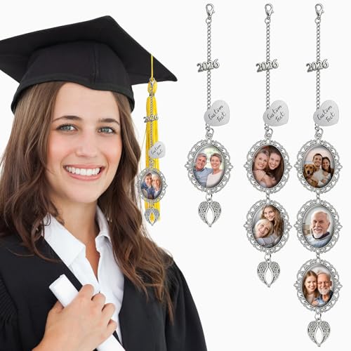 Personalized Graduation Tassel Photo Charm with Custom Text