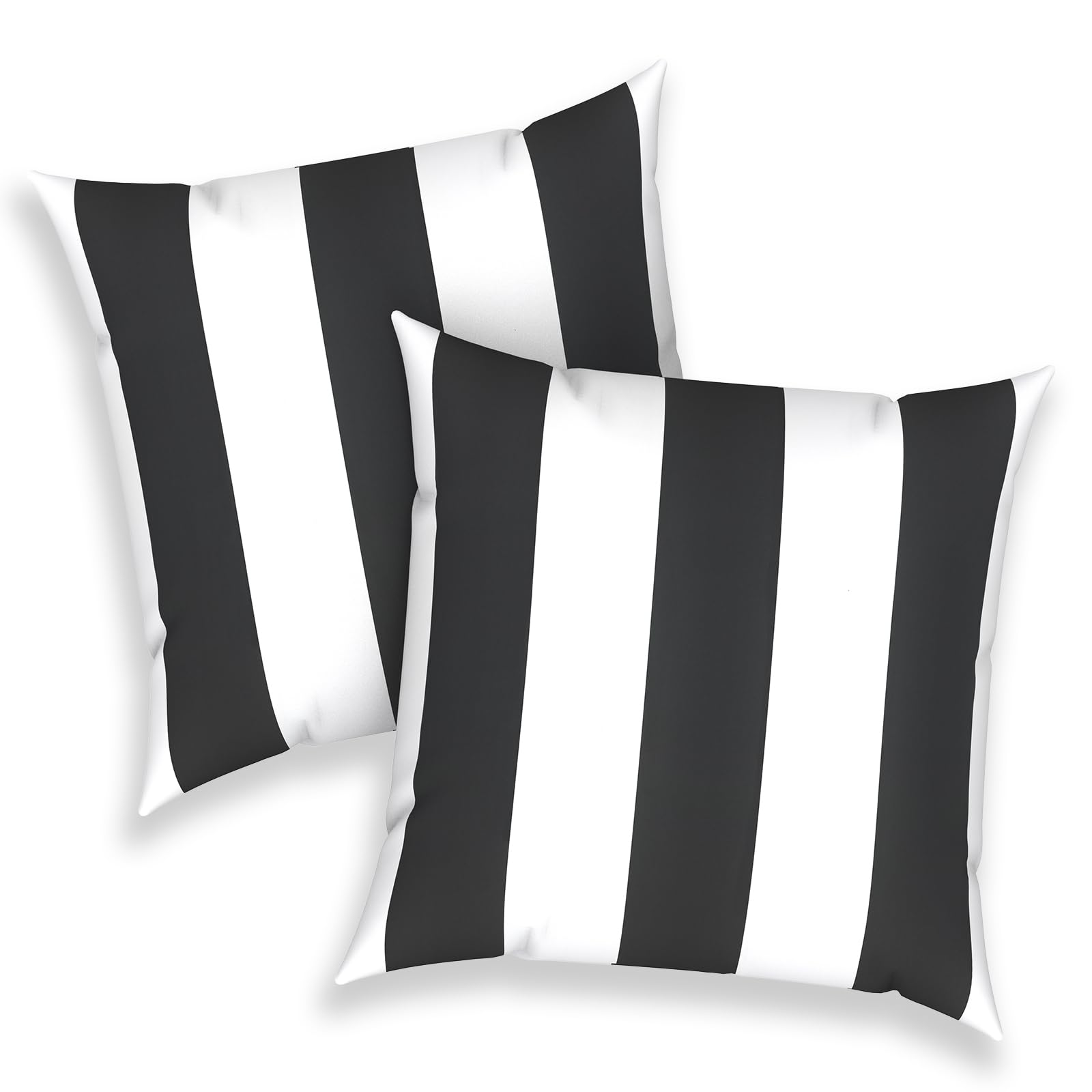 Melody Elephant Outdoor/Indoor Throw Pillow Covers Set of 2, All Weather Square Pillow Cases 16x16 Inch, Patio Cushion Pillow of Home Furniture Use, Cabana Black-image-17