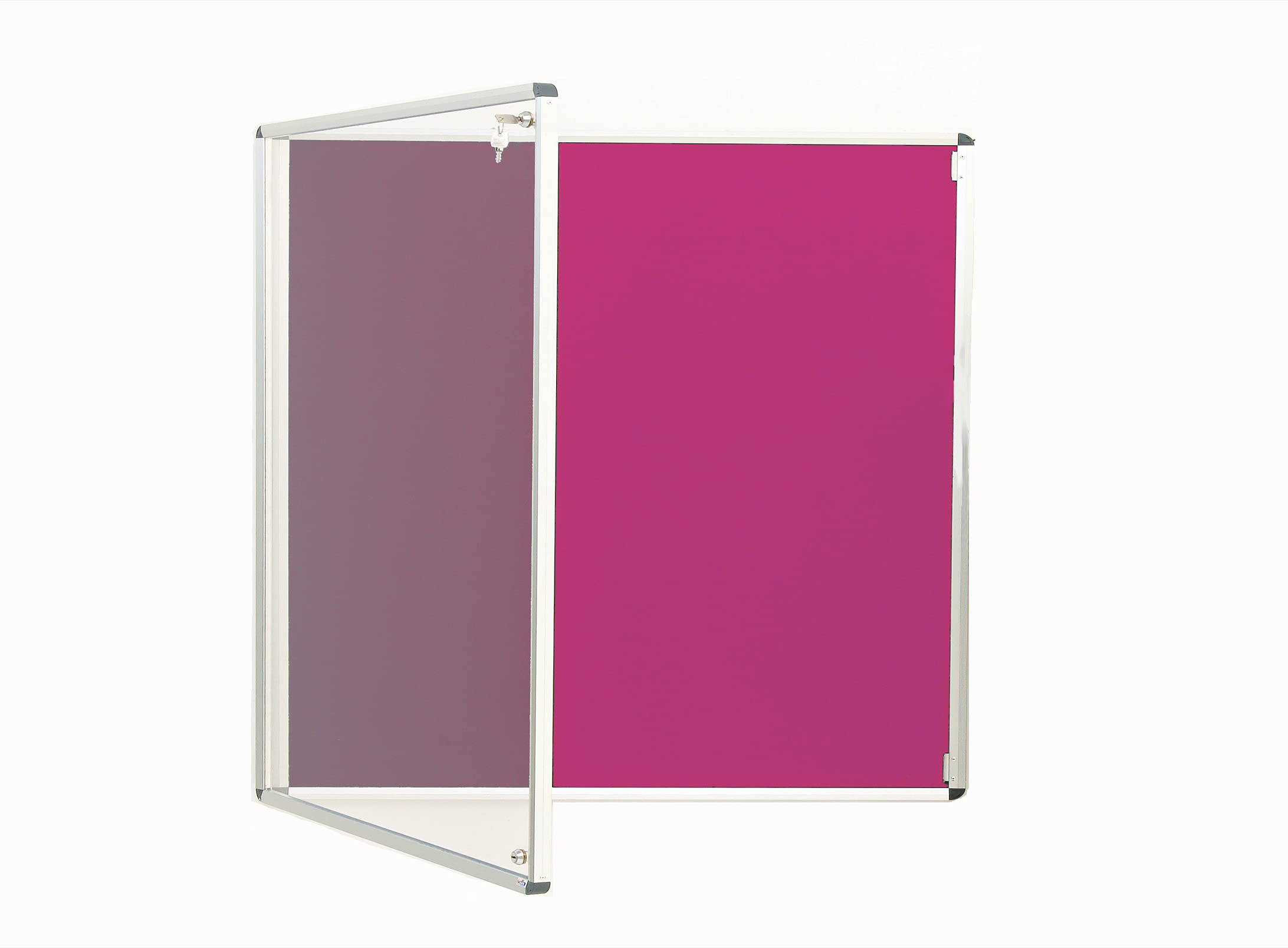 Lilac Fully Fire Retardant Lockable Notice Board [2 Locks] - Tamperproof Display Board [14 Colours] [6 Sizes] — image 1