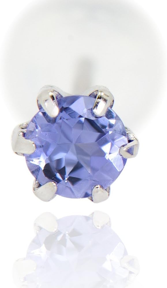 Amazon | プラチナ 900 薄型6本爪 ピアス 片耳用 3mm タンザナイト Amazon | プラチナ 900 薄型6本爪 ピアス 片耳用 3mm タンザナイト