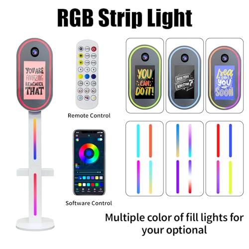 Image of Magic Mirror Photo Booth,15.6 inch Touch Screen DSLR Photo Booth Machine, Built-in Mini PC, Remote App Control RGB Light for Weddings, Parties & Events (White)