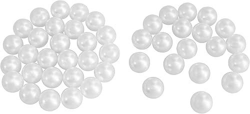 Miniatura 2 de Perlas artificiales 379 piezas de perlas blancas sin perforar de 0.315 pulgadas para rellenos de jarrones, fabricación de joyas, dispersión de mesa,