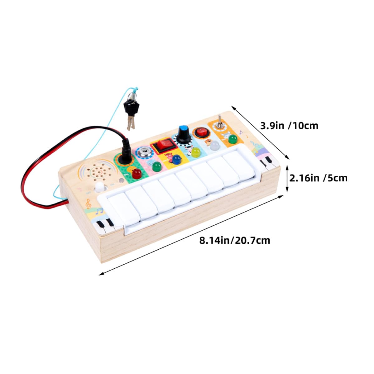 Abaodam Juguete Electrónico Musical para Niños de Madera Color Caqui, Portátil y Seguro para Interiores, Adecuado para Aprender Música y Desarrollo Infantil