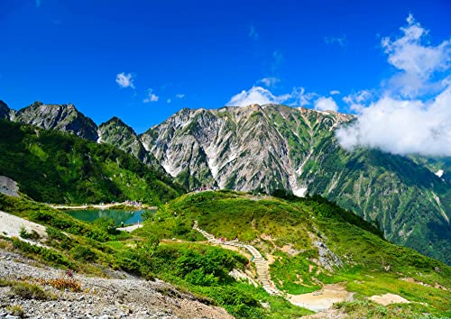 絵画風 壁紙ポスター (はがせるシール式) -地球の撮り方- 白馬三山を写す八方池の絶景と唐松岳登山 日本の絶景 キャラクロ C-ZJP-032A1 (A1版 830mm×585mm) 建築用壁紙+耐候性塗料 <日本製> ウォールステッカー お風呂ポスター