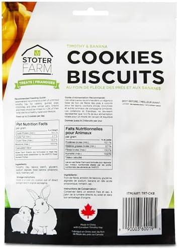 Mini Banana Cookies Perfect for Rabbits, Guinea Pigs, Chinchillas, and Other Small Pets (100g/3.53oz) - 2pk — view 6