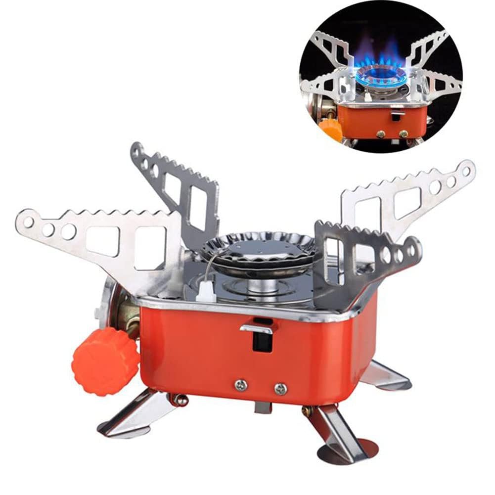 Mini Camping Stove, Portable Folding Windproof Small Gas Stove for Outdoor Camping Hiking Backpacking Road Trip