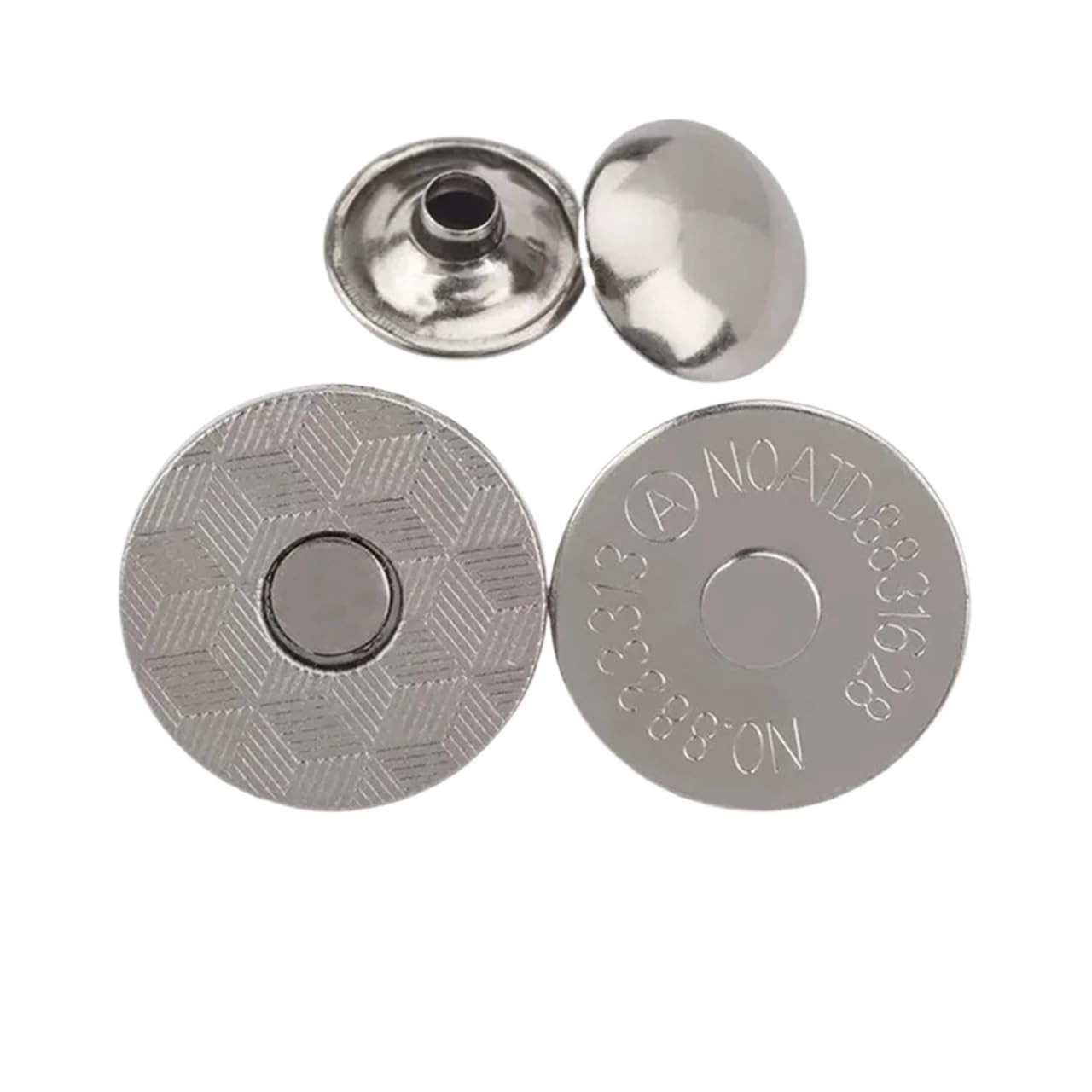Magnetic Press Studs 10 Sets Metal Double Rivet Magnetic Clasps Buttons Fastener Bag Press Handbag Clothes DIY 14/18mm(Thin Black Gun,18mm)
