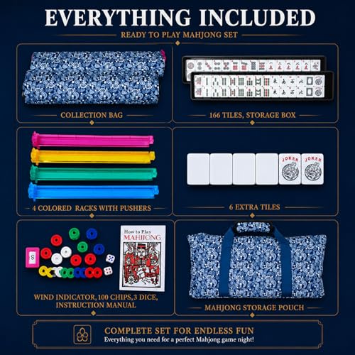 Set de Fichas American Mahjong Asona con Racks miniatura 2
