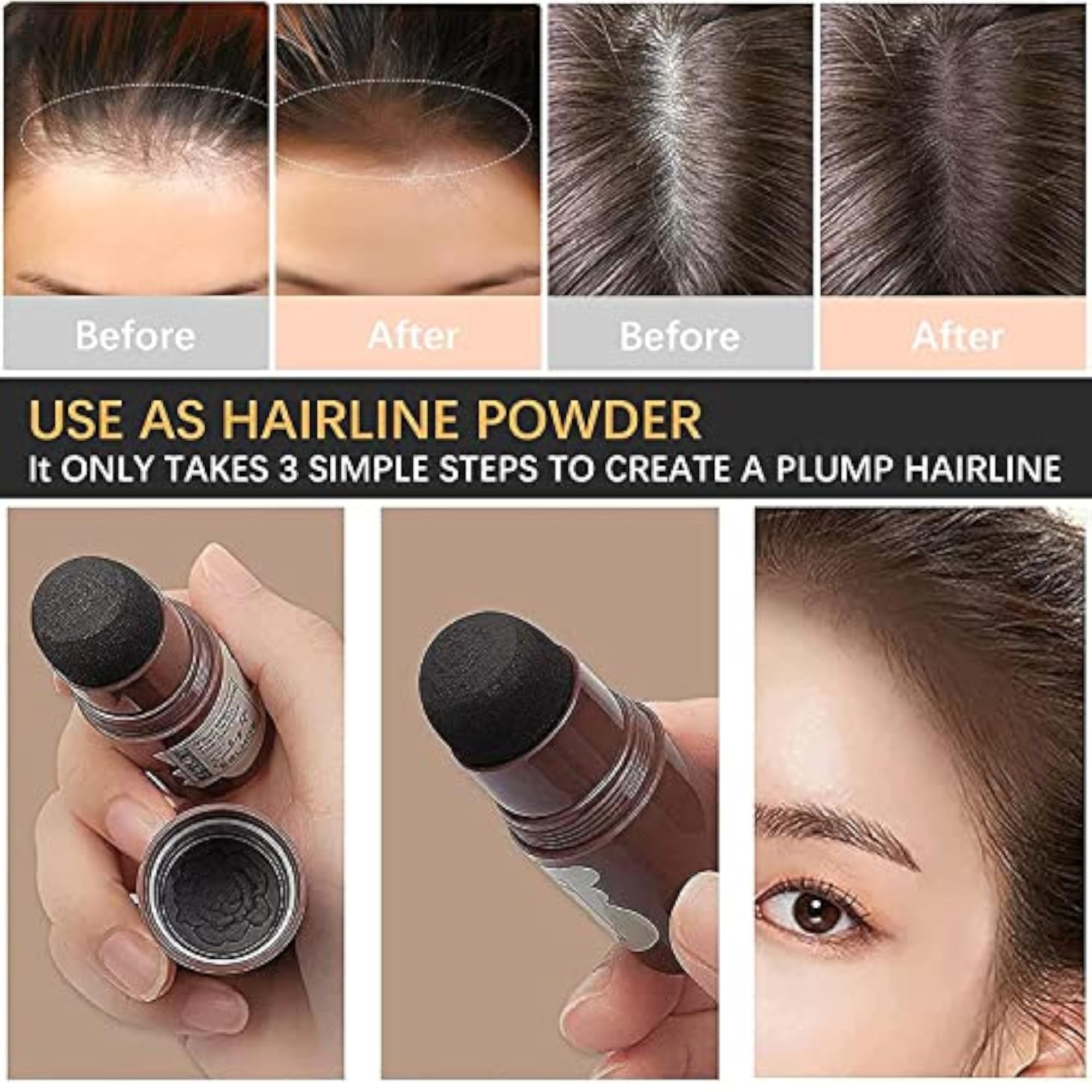 Hairline Powder Hair Shading Sponge Pen for Quick Touch Up