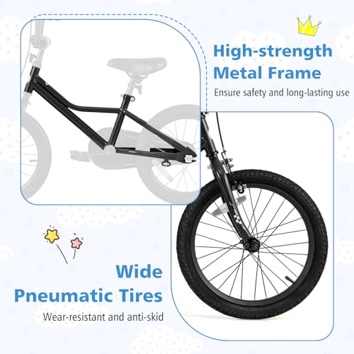 Image of BABY JOY Kids Bike, 12 14 16 18 Inches Car Pattern Sporty Bicycle w /Removable Training Wheels, Hand & Coaster Brakes, Adjustable Seat & Handlebar, Girls Boys Bike