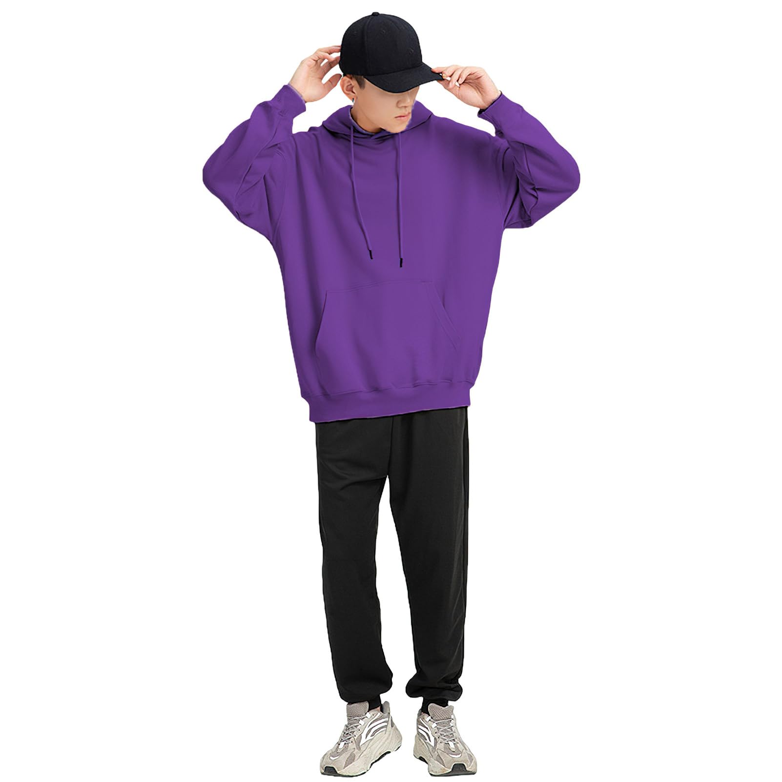 Unisex Hombre Mujer Terciopelo Forrado Algodón Hoodies Casual Sudaderas con Capucha Pullover Lisa