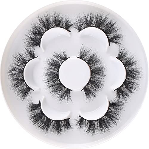 BEFACL Fluffy False Eyelashes 18mm 20mm Lashes Mink Fluffy 6D Mink Eyelashes Natural Look Mink Lashes Faux Mink Strip 3D Lashes Pack 4 Pairs (BF57)