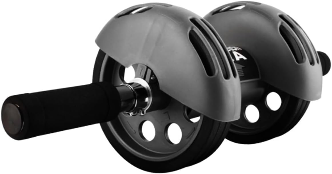 Wheels Ab Roller for Fitness with Auto Rebound Low Noise Exercise Roller Wheel and Non Slip Handles Includes Blue Kneeling Pad for Core Workout and Muscle Toning