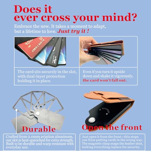 RFID Blocking Leather Wallet with Patented Rotating Card Holder – (5+3) 8 Card Slots, ID Window & Cash Pocket | Patented Anti-Theft Design (Brown)3