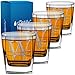 Cuptify Personalized Whiskey Glass for Men Set of 4 Etched Split Letter Name 12 oz Double Old Fashioned Rocks Cocktail Bourbon Glass Customizable Designs Gift