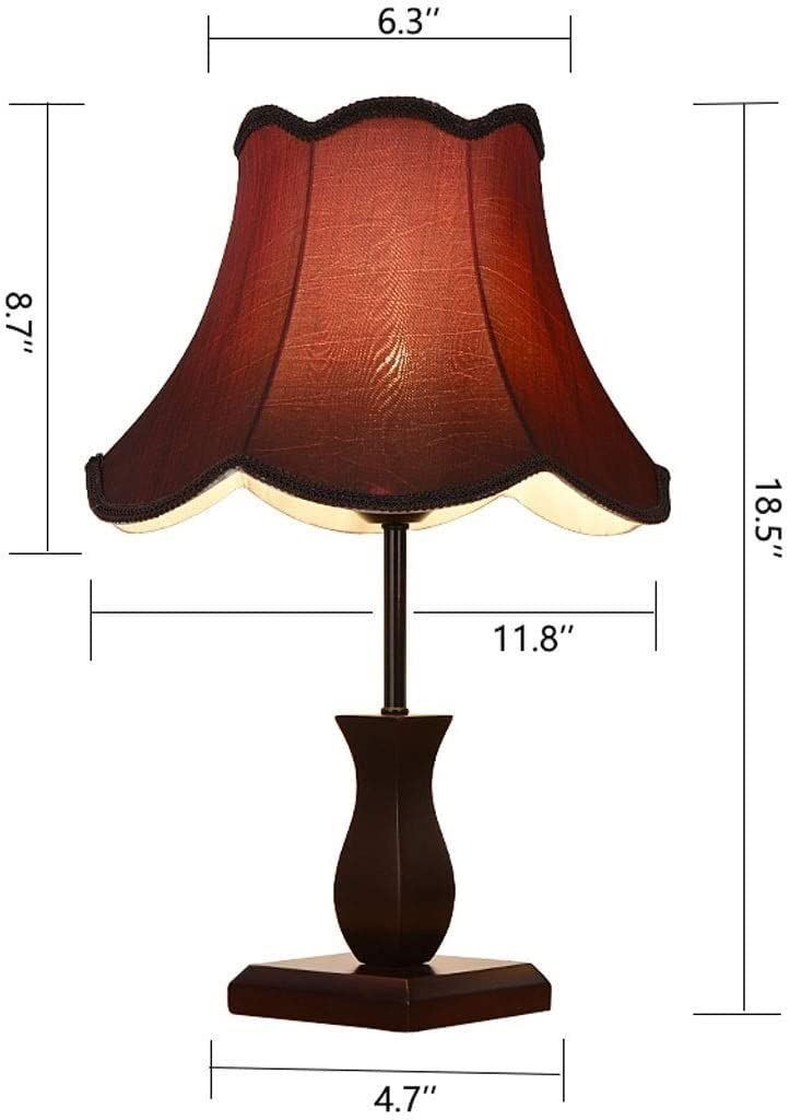 Lampa dekoracyjna Lampka nocna Amerykańska Lampa Stołowa Lampka Nocna Do Sypialni Kreatywna Lampa Stołowa Drewniana Lampa Stołowa Prosta Lampa Do Salonu Oświetlana dekoracja (Size : Wine red)