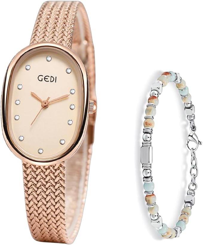 Luxury Women’s Gold Watch: Artificial Diamond Dial,