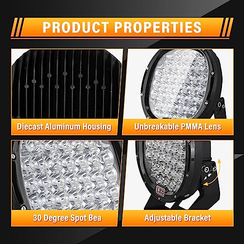 Faros led redondo 9 pulgadas 12v 24v luz blanca 4