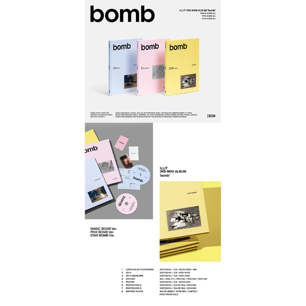Amazon.co.jp: ILLIT - 3rd mini album 'bomb' 韓国盤 (MAGIC BOMB ver