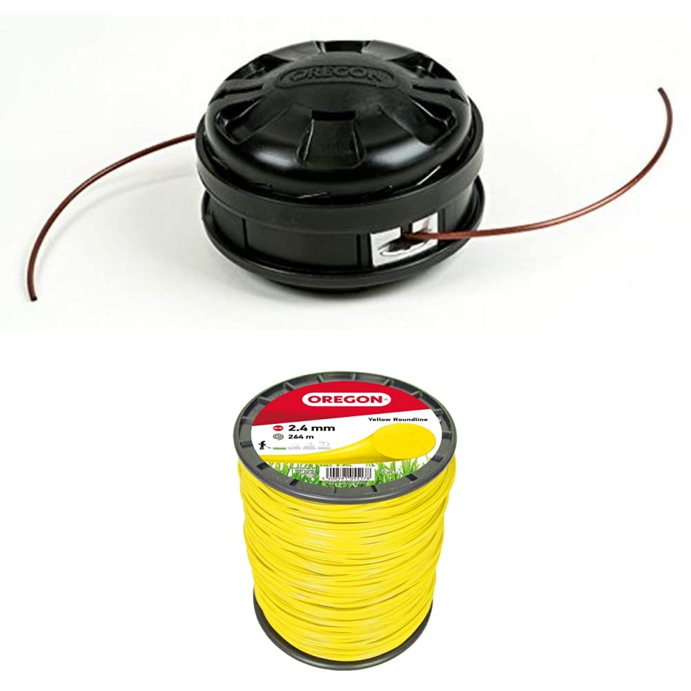 Oregon Lightning Load Pro Testina Universale e Filo da Taglio Tondo 2.4mm x 264m, Testina Tap and Go Bump Feed, Adatta alla maggior parte dei Decespugliatori ad Albero Dritto fino ai 33 cc