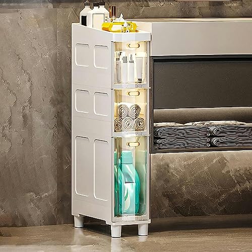 RDWQDGJG Mueble de baño Alto y Delgado con cajones apilables y Ruedas para Guardar Papel higiénico