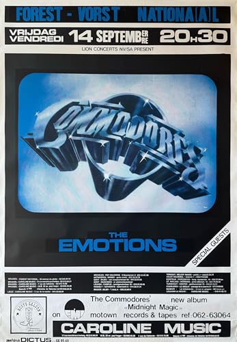 Poster Concert Belgique 1978 Commodores pour Vibrer au Rythme de la Soul Nostalgique