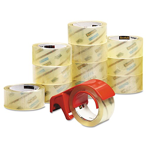 Premium rendimiento Super claro cinta de embalar dispensador de cartucho, 48 mm x 50 m, 12 rollos (mmmbp6)