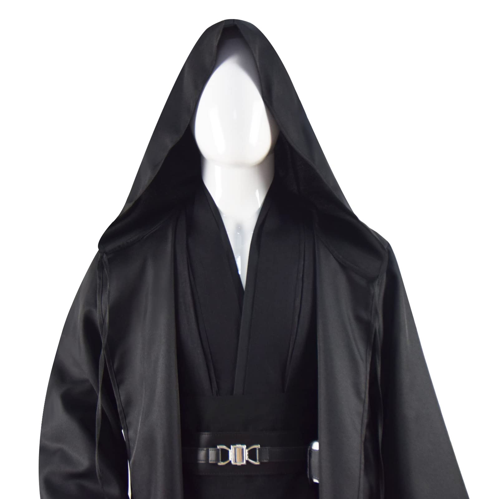 Tunika dla dorosłych, kostium Jedi, Skywalker, Halloween, kostium cosplay, szlafrok z kapturem, płaszcz, pełny zestaw, mundur, trzy wersje (rozmiar XL, czarny)