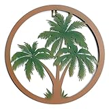 Pinetree Art Metal Palm Tree Wall Art for Home Decor Coastal Tropical Beach Hawaiian Outdoor Wall Art Modern 3D Hollow Out Design