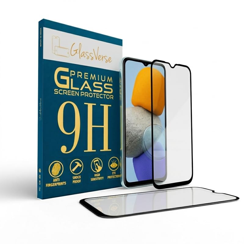 Image of Glassverse 9H Gorilla Tempered Glass for Samsung Galaxy F23 5G | HD Clarity Screen Protector, Ultra Strong 9H Protection, Edge to Edge, Case Friendly, Hassle-less Installation Kit Included.(Pack of 2)