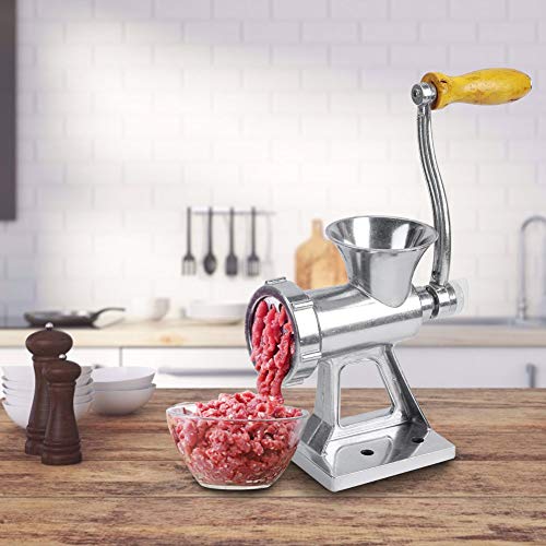 Picadora de Carne con Manivela, Picadora de Carne con Manivela de Acero Inoxidable 304, Picadora de Carne Manual Resistente con Hoja de Acero Inoxidable 420