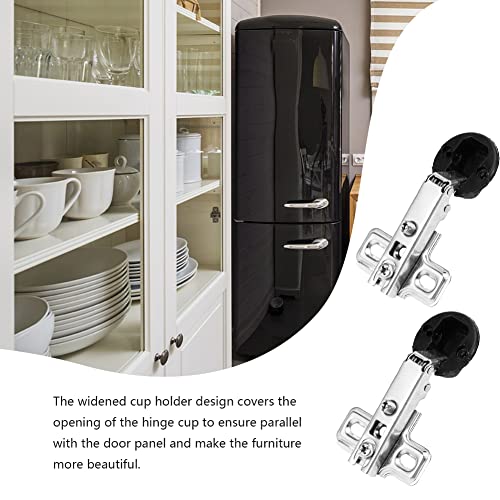 Glass Door Hinges, 2 Pcs Cabinet Door Hinges Solf Close Hinge Invisible Furniture Hinges Match with 26mm Cup Screws(2Pcs Straight Arm) - Image 4