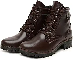 Bota Coturno Feminina Cano Curto 11715 | Casual, Confortável e Elegante | Couro Sintético com Salto e Sola Tratorada