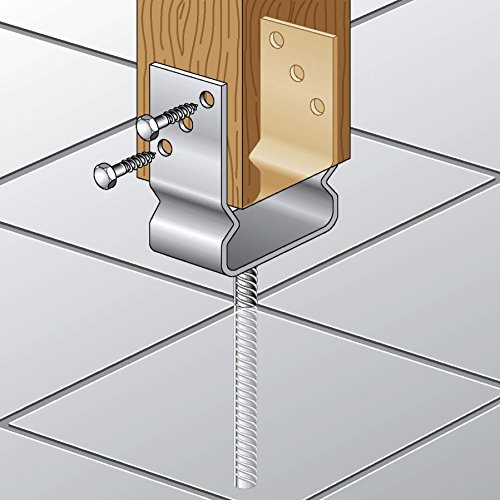 Image of U-Shaped Post Stirrups with Extra-Long Concrete Anchor Riffler Tool Steel Galvanised Opening Width lichte Breite: 71 mm