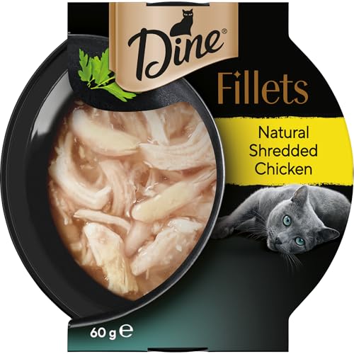 Dine Fillets Wet Cat Food Shredded Chicken 60g Tray, 16 Pack