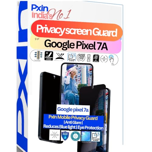 Image of Pxin Mobile Privacy Filter compatible with Google pixel 7a | Mobile Privacy screen protector | Anti Glare | Anti Spy Screen Protector | Reduces blue light |