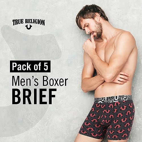 True Religion Cotton Stretch Mens Boxer Briefs, Mens Underwear Pack of 53