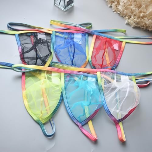 Men's Transparent Mesh Sheer G-String Thong Underwear Low Rise Bulge Pouch G-String Underpants3