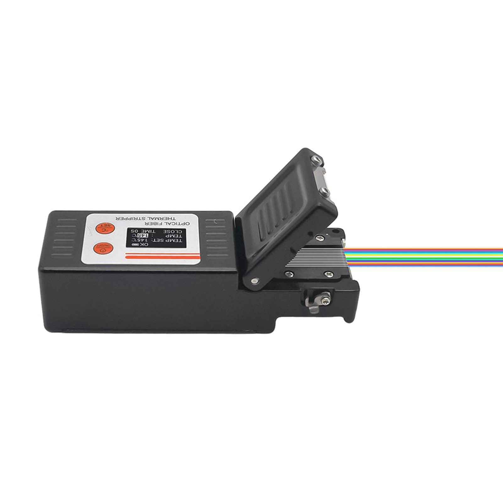 Pelacables Térmicos de Fibra óptica, Herramienta de Pelado de Calefacción Automática Recargable con Temperatura Ajustable, Pelacables de Cuchillas Anchas para Paquete de Cinta Desnuda, Fibras