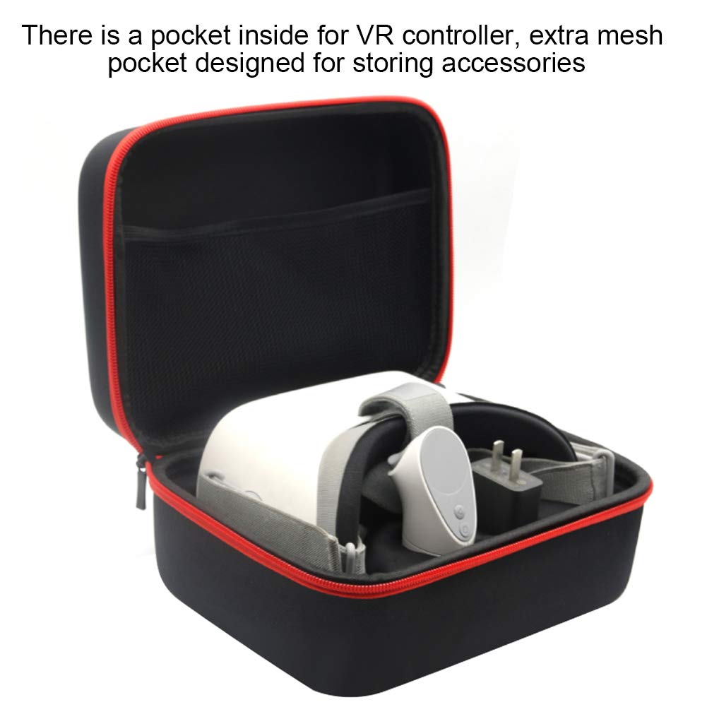 Ejoyous Custodia Portatile Custodia Rigida in Nylon VR per Go con Tasca Interna Morbida per Accessori con Doppia Cerniera, Borsa per Visore VR per Utenti di Archiviazione Domestica da Viaggio (#2)