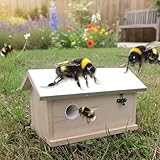 Mucola Hummelhaus aus Holz 28,5x15,5x17cm Hummelkasten Nistkasten | wetterfestes...